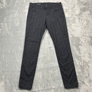 Kut from the Kloth Skinny Jeans Womens Black Damask Mia Toothpick Jacquard 12